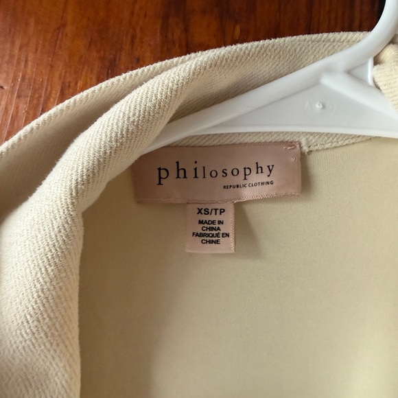 Philosophy Cream Longline Open-Front Trench Coat - Picture 3 of 3